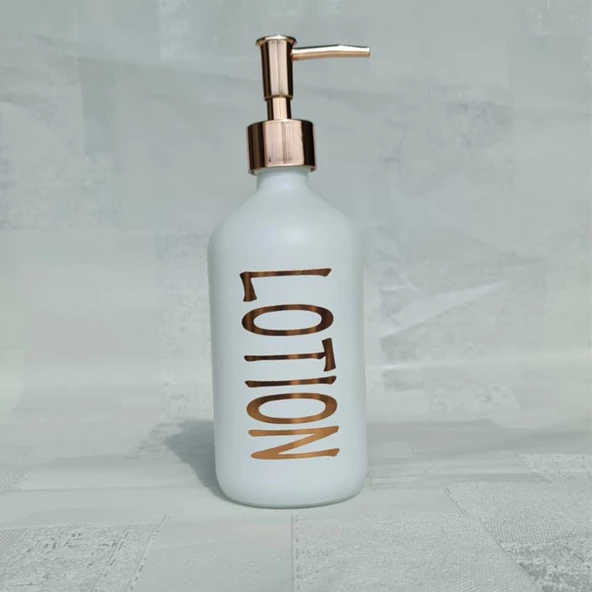 Sıvı Sabunluk Cam Gold Dekoratif Banyo Wc El Sabun Pompası - 6