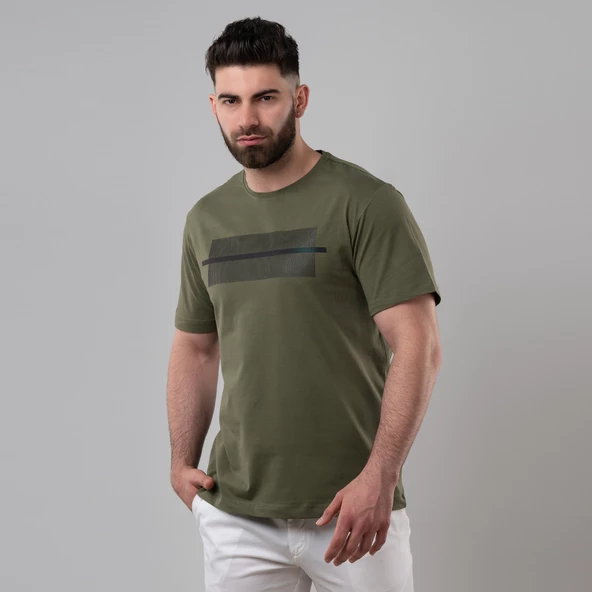 REGULAR FİT SIFIR YAKA PENYE ERKEK T-SHİRT - Resim 3