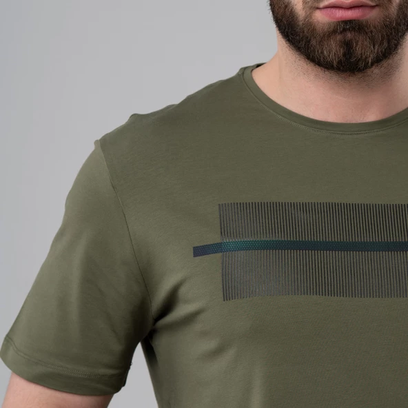 REGULAR FİT SIFIR YAKA PENYE ERKEK T-SHİRT - Resim 4