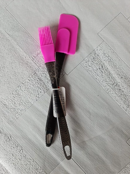 Akrilik Spatula Yumurta Fırçası Silikon Set Kek Börek Hamur Seti - 6