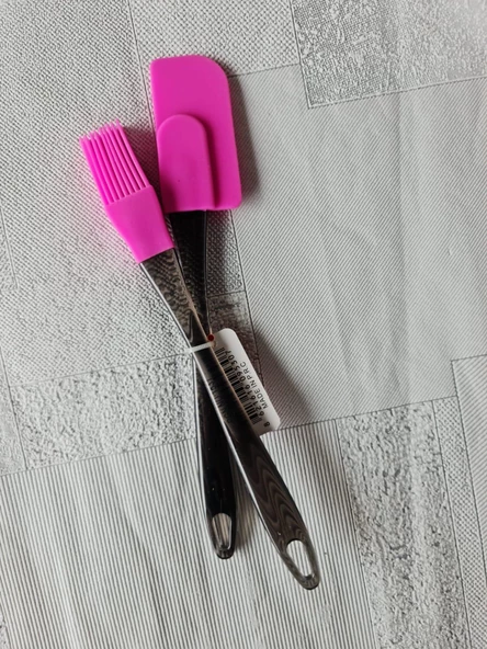 Akrilik Spatula Yumurta Fırçası Silikon Set Kek Börek Hamur Seti - 7