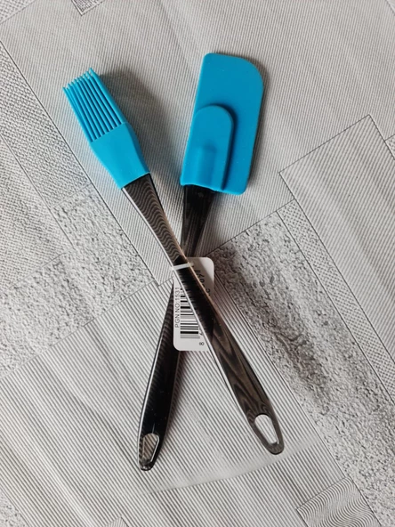 Akrilik Spatula Yumurta Fırçası Silikon Set Kek Börek Hamur Seti - 3