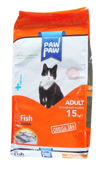 PAW PAW BALIKLI KEDİ MAMASI 15 KG