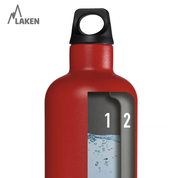 Laken Çelik 18/8 Futura Termos Şişe 0,50L - Kırmızı LKTE5R - 5