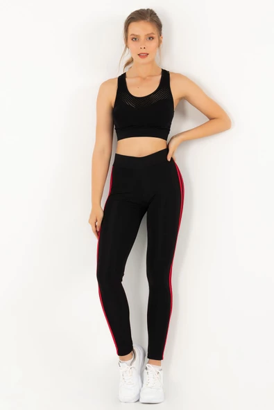 DoReMi Active Sportive Üç Çizgili Tayt-875 - 4