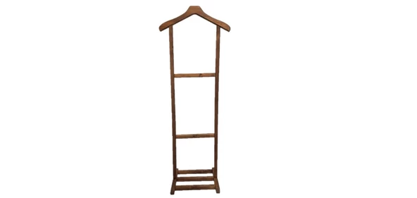 Ahşap Dilsiz Uşak Elbise Askısı Tekli Dilsizuşak Askılık - 6