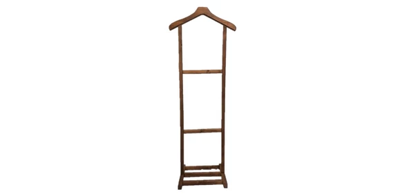 Ahşap Dilsiz Uşak Elbise Askısı Tekli Dilsizuşak Askılık - 4