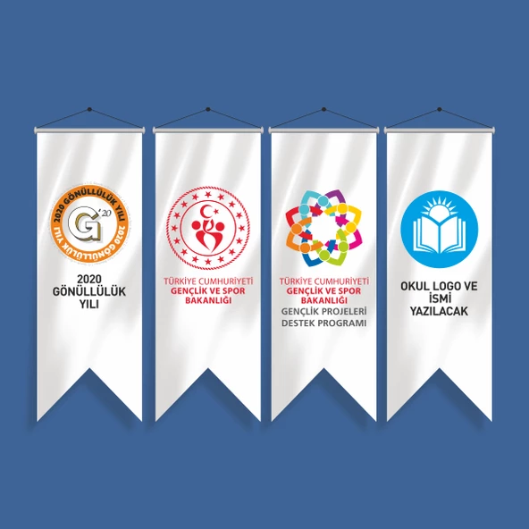 Gönüllülük Yılı Kırlangıç Flamalar (4 Adet) 70x200 cm - Resim 3