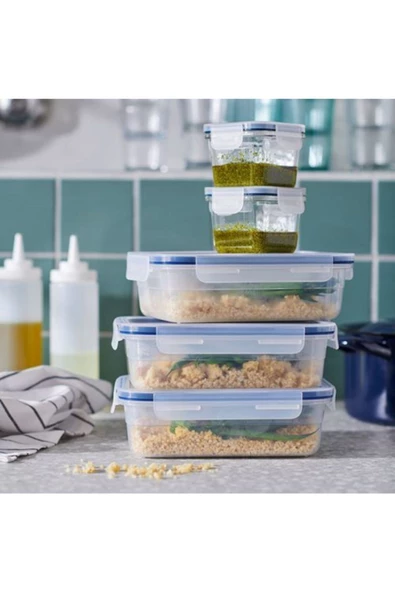 IKEA 365+ Kapaklı Saklama Kabı 3 Adet Cam Kilitlemeli - 4