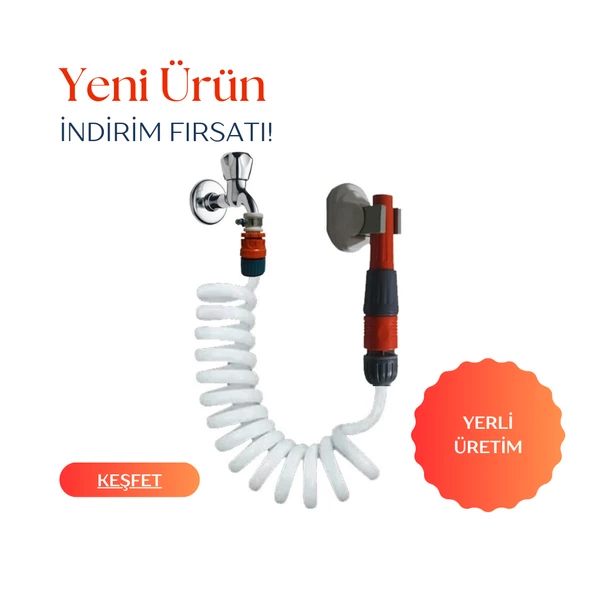 Plasyay Spiral Bahçe Çimen Sulama Balkon Araç Yıkama Hortumu ve Ayarlı Lans Seti Yerli Üretim - 2