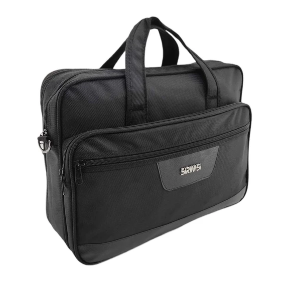 Sırımsı Siyah 1900 Denye Kumaş Laptop & Evrak Çantası (160) - 2