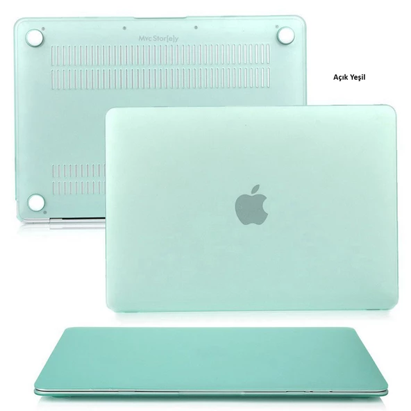 Macbook Air M1 Kılıf 13 inç Mat Buzlu Flu (TouchID'li M1 Air) A2337 A2179 A1932 ile Uyumlu - 8