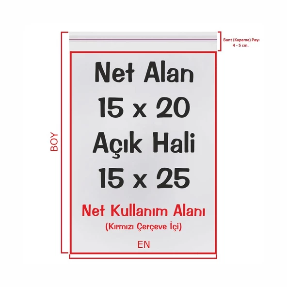 15 x 21 + 3 cm. Şeffaf Bantlı Jelatin - 100 Adet CD Jelatini