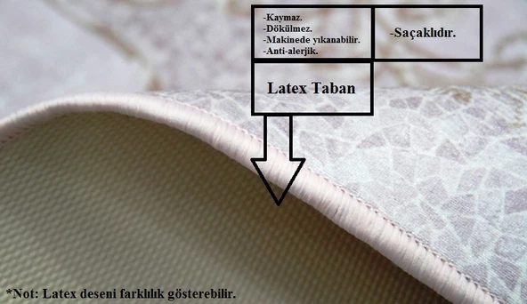 Brillant Latex Kaymaz Taban Halı-KUMSAL HL11250.801-(130x190) - 2