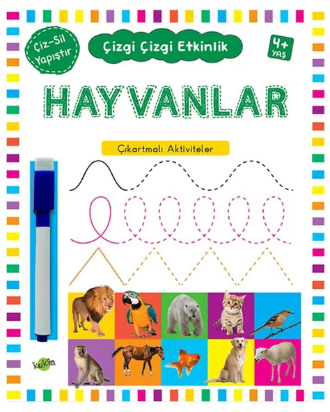 Çizgi Çizgi Etkinlik Hayvanlar 4 Yaş