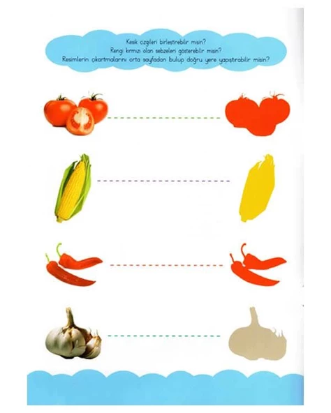 Çizgi Çizgi Etkinlik Sebzeler 4 Yaş - Resim 2