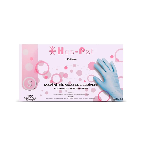 Has-Pet Mavi Nitril Pudrasız Eldiven - 2