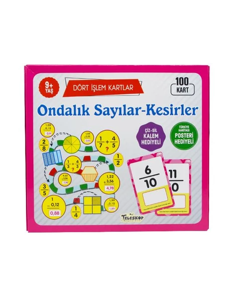 9 Yaş Ondalık Sayılar Kesirler Dört İşlem Kartlar Teleskop Popüler Bilim