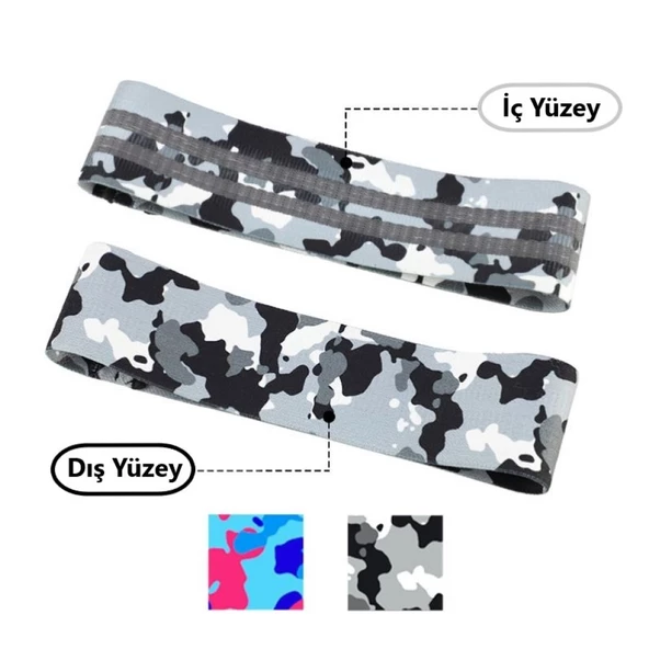 ZeroGym Camo Kalça İnceltici & Sıkılaştırıcı Egzersiz Direnç Bant - 44cm | 2 farklı Kamuflaj Rengi - 5