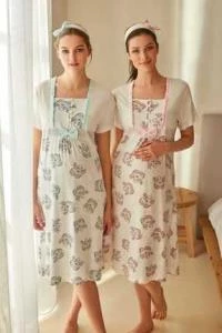 Feyza 3244 PEMBE Lohusa Hamile Gecelik - 3