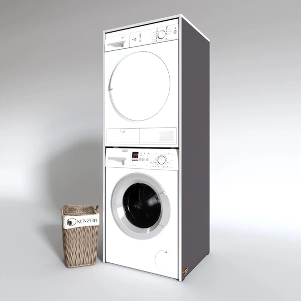 Kenzlife çamaşır-kurutma makinesi dolabı zakhar gri 180*70*60 banyo kapaksız arkalıksız - 2