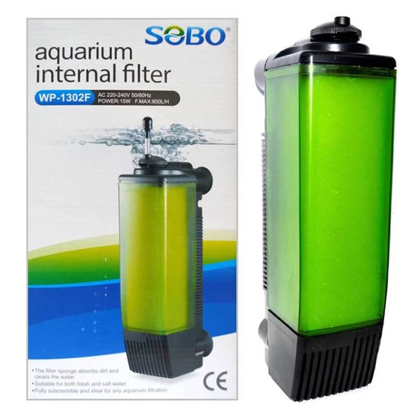 Sobo WP-1302F Akvaryum İç Filtresi 800 L/S 15 W