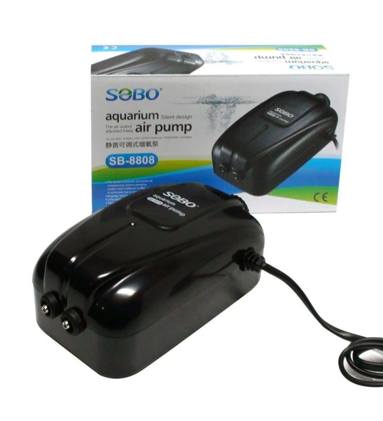 Sobo SB-8806 Çift Çıkışlı Akvaryum Hava Motoru 2x5L/Dak. 8 Watt