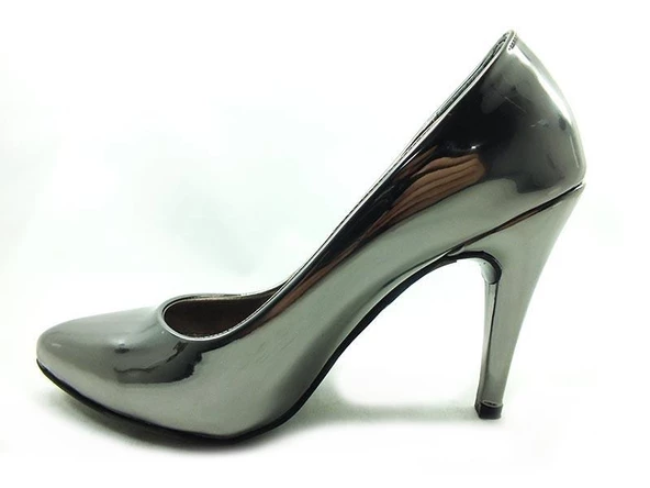 Çarıkçım Stiletto Kadın Ayakkabı Platin-Ayna 61 700 - 3