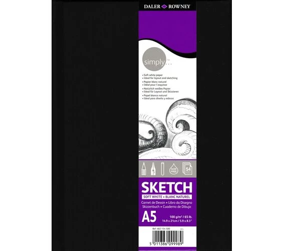 Daler Rowney Simply Sert Kapak Defter 54 Sayfa 100gr A5 Soft White