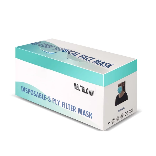 Kifidis 3 Katlı Cerrahi Maske (50'li Kutu) Mavi - 2