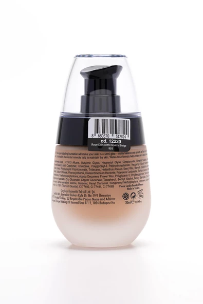 Pierre Cardin Aqua Wow Mineralli Su Bazlı Fondöten Rose Skin with Neutral Beige - 4