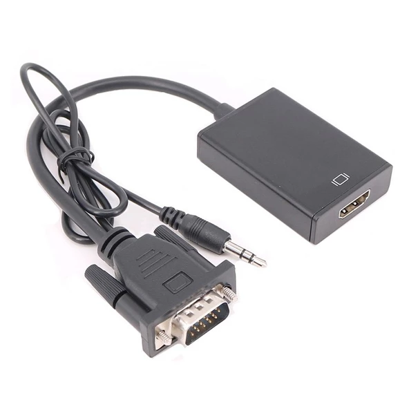 Concord VGA to HDMI CABLE + AUX VGA Dönüştürücü Adaptör HTV - 4