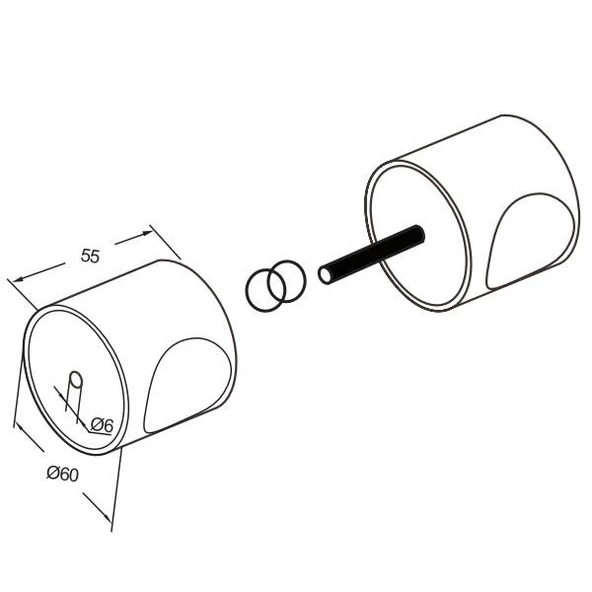 Kale Metal Topuz Kol Cam Kapı Kolu - Resim 2