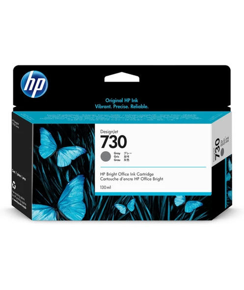 HP P2V66A 130 ml Gri Mürekkep Kartuş (730)