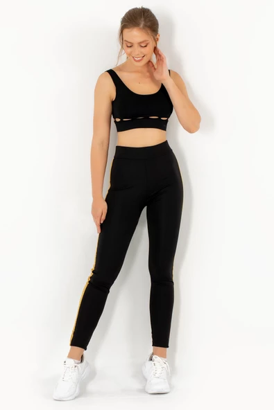 DoReMi Active Sportive Kalın Çizgili Tayt-878 - 2