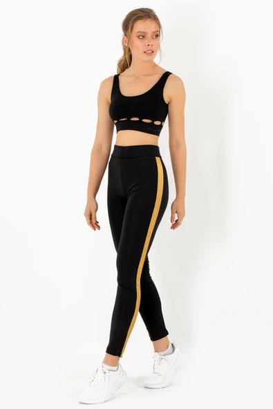 DoReMi Active Sportive Kalın Çizgili Tayt-878 - 3