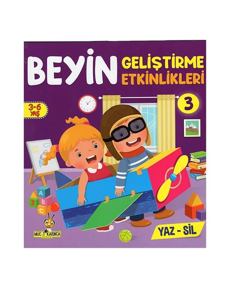 Beyin Geliştirme Etkinlikleri Yaz Sil Kitaplar 3 ve 6 Yaş Yükselen Zeka