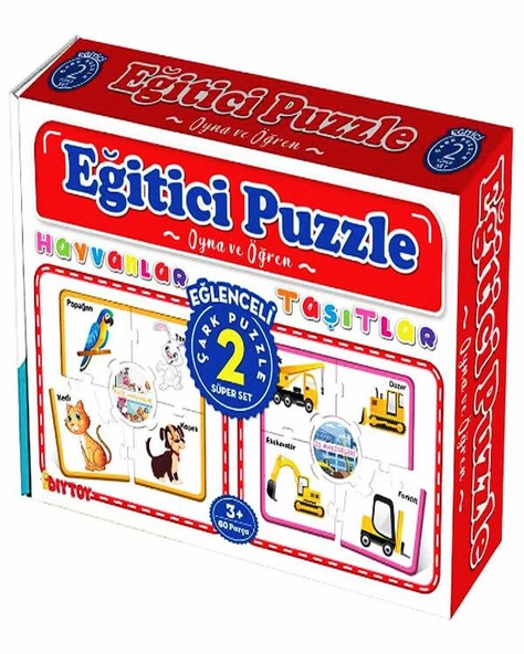 Eğitici Çark Puzzle Hayvanlar ve Taşıtlar Diytoy