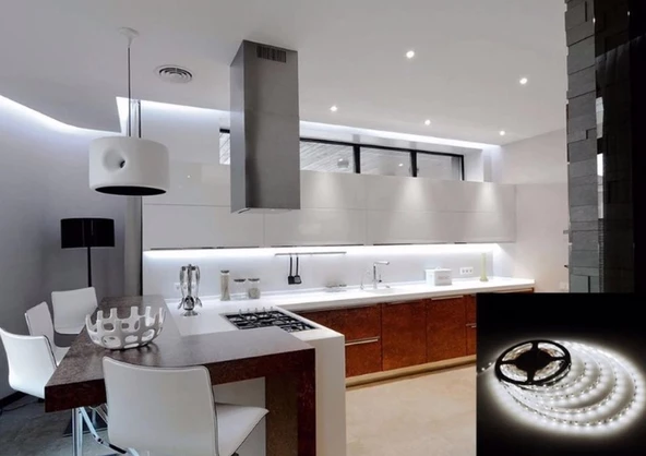 5 METRE CATA CT 4535 İç Mekan 12V 12 Çipli Şerit Led 6400K Beyaz Işık - 2