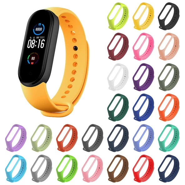 Xiaomi Mi Band 3 / 4 / 5 Akıllı Bileklik için Yedek Silikon Kordon