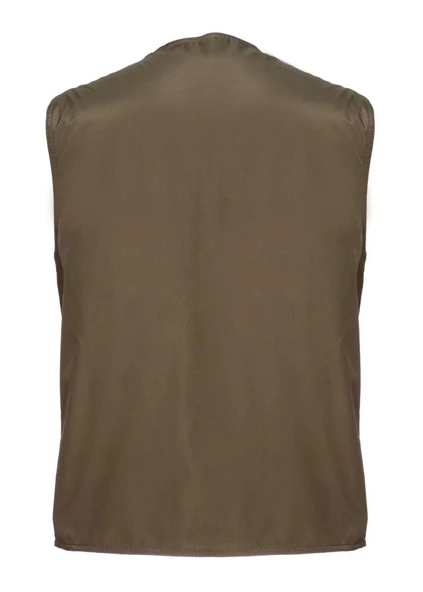 Battal Boy Yazlık Kumaş Avcı Yelek Haki Renk - 2