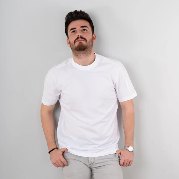 SIFIR YAKA OVERSİZE ERKEK T-SHİRT - Resim 3