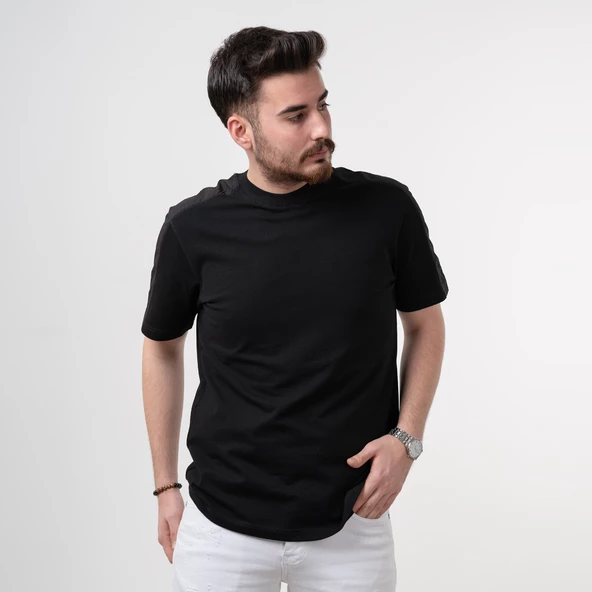 SIFIR YAKA OVERSİZE ERKEK T-SHİRT - Resim 7