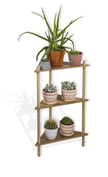 Asudehome Saksı Standı Bahçe 3 Raflı Saksılık Çiçek Rafı Ahşap Saksılık Çiçeklik No4