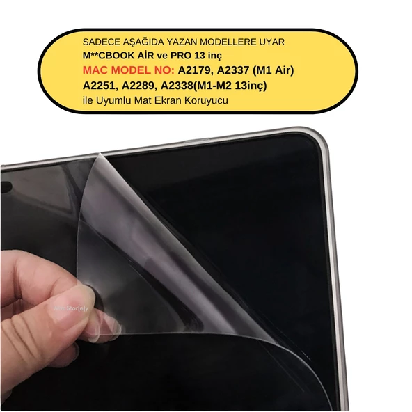 Mat Ekran Koruyucu Macbook Air Pro 13inç M1-M2, A2179 A2337 A2338 A2251 A2289 ile Uyumlu - 2