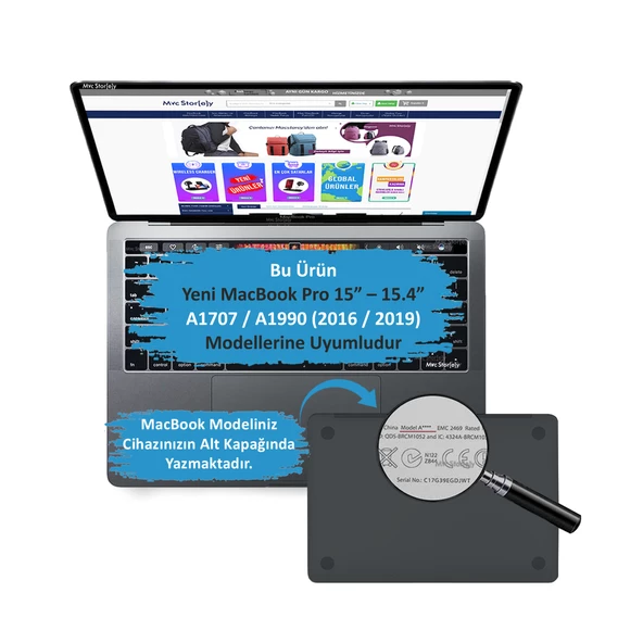 Laptop Ekran Koruyucu Macbook Pro 15 inç Çerçeveli Anti Glare A1707 A1990 ile Uyumlu - 2