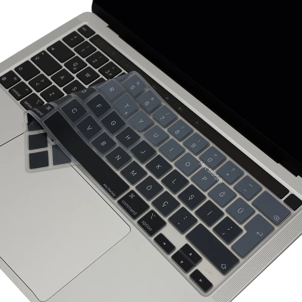 Macbook Pro 13inç M1-M2 Klavye Koruyucu Ombre Türkçe Q (Touchbarlı) A2338 A2289 A2251 A2141 ile Uyumlu