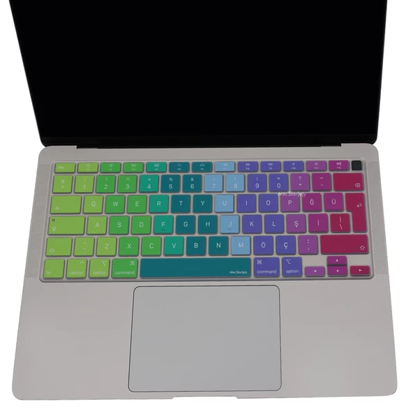 MacBook Air 13 M1 Klavye Koruyucu – A2179/A2337 Türkçe Q ISO Enter, Silikon, Toz & Sıvı Koruma - 3