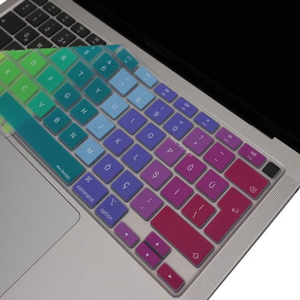 MacBook Air 13 M1 Klavye Koruyucu – A2179/A2337 Türkçe Q ISO Enter, Silikon, Toz & Sıvı Koruma
