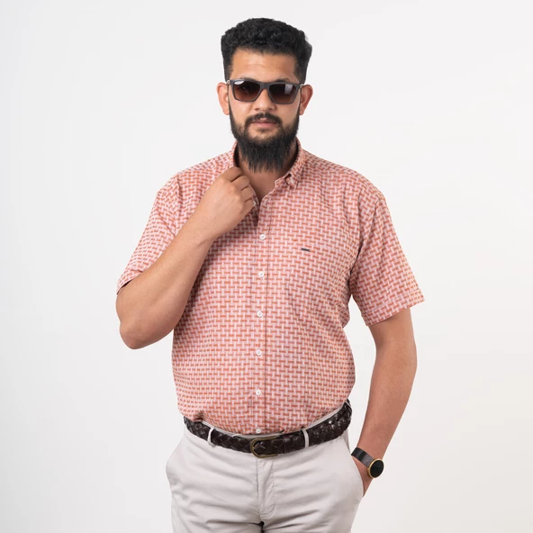 DORSS CEPLİ RAHAT KALIP KISA KOL ERKEK GÖMLEK - Resim 3